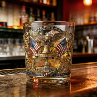 #ad No box 250 Years of Freedom Commemorative Whiskey Glass $35.95