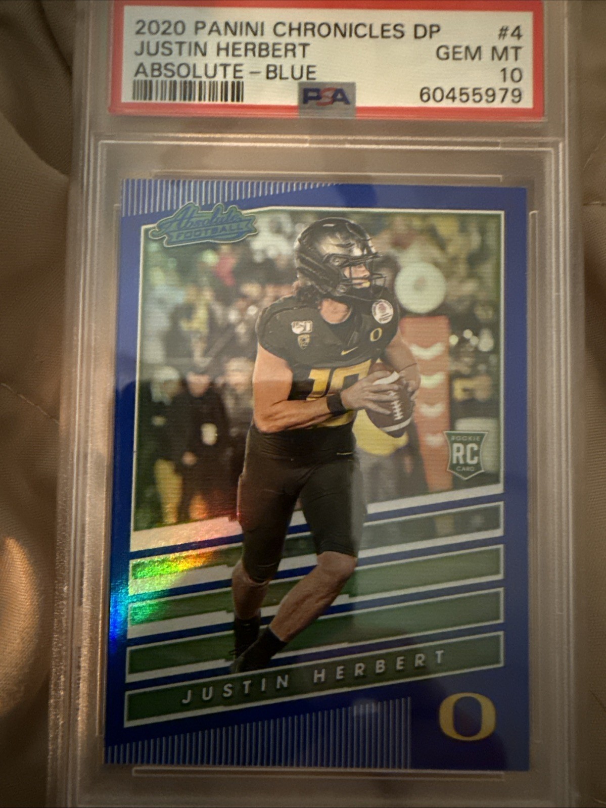 Justin Herbert Panini Chronicles Draft Picks Absolute Rookies Spectrum #4 Blue