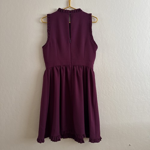 Kate Spade New York burgunderrot weinrot ärmelloses Kleid Rüschenbesatz Damengröße 10 - Bild 10 von 16