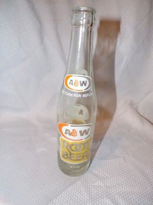 vintage a & w root beer bottle 10 oz