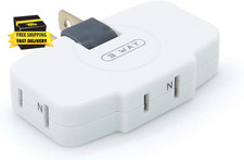 3 Way Wall Outlet Extender AC Adapter, 2-Prong Swivel Mini Indoor Wall Tap Power