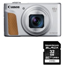 Canon PowerShot SX740 HS Silver 40x Optical Zoom Wi-Fi + 32GB SD Card