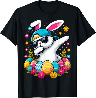 Happy Easter Eggs Cool Dabbing Bunny T-Shirt