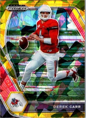 2021 Panini Prizm Draft Picks Collegiate #14 Derek Carr Gold Ice