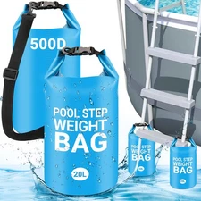 2 Pack 40L Universal Pool Step Weights, 500D PVC, Sand Bags, 100lbs, Quick Fill