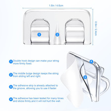 Hooks for Outdoor String Lights Clips: 26Pcs Heavy Duty Light Hook with Water...