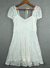 No Boundaries Dress Womens-Juniors Large Ivory Lace Mini Babydoll Fairy Y2K