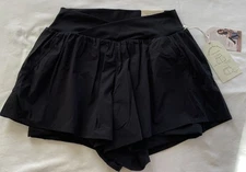 Blogilates Crisscross Run Shorts Women's Medium Jet Black NWT