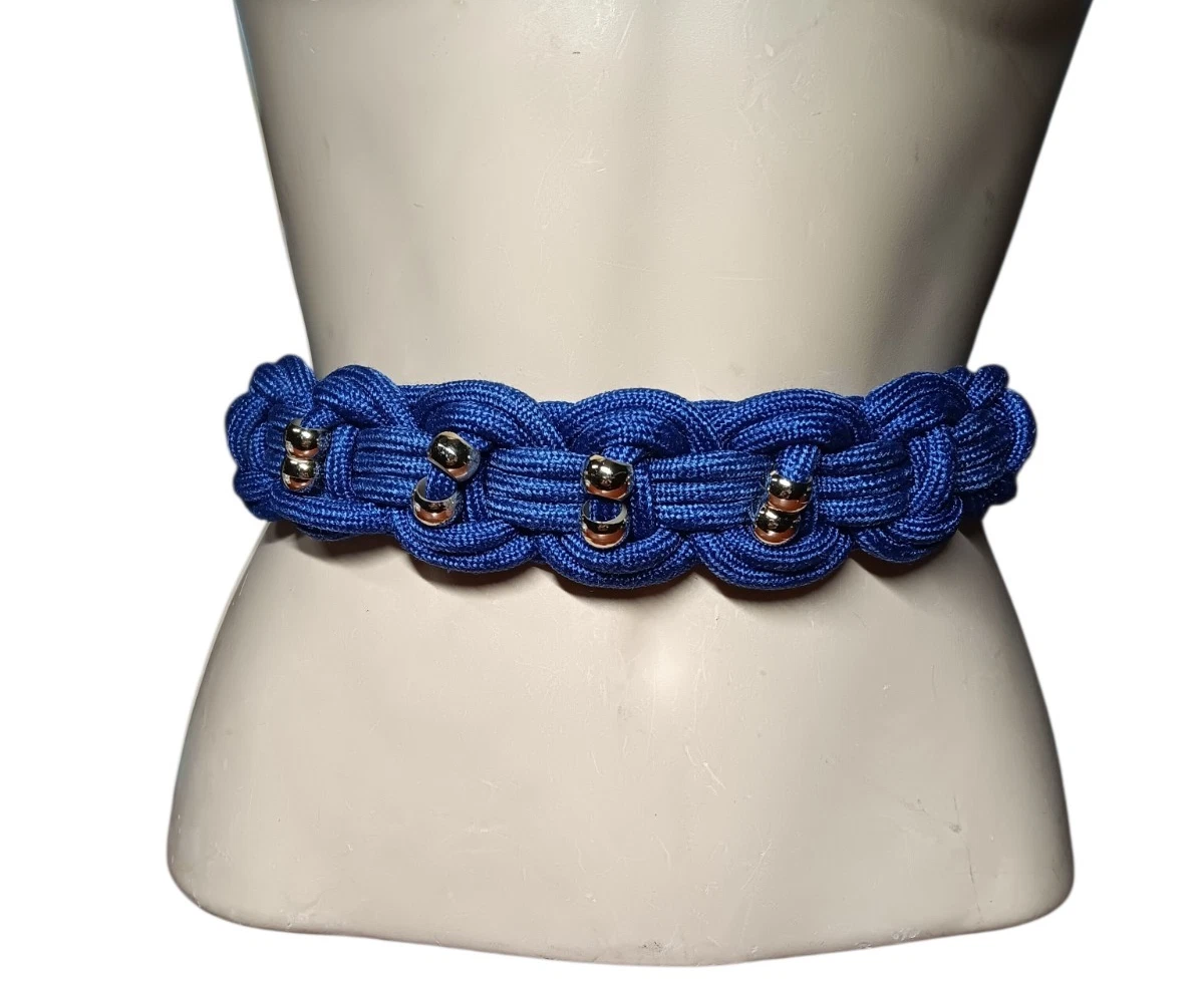 Braided Belt Wide Blue Belts for Women for sale | eBay