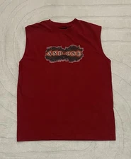 Vintage AND1 Basketball Graphic Red Cut Off Sleeveless Shirt Size XL