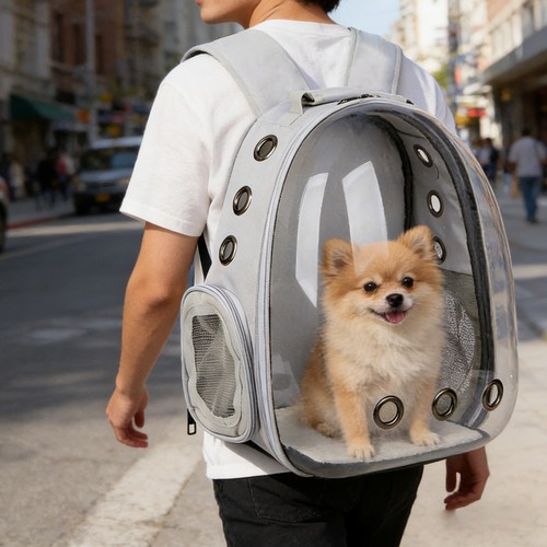 Astronaut Style Pet Carrier Breathable Transparent Backpack for Dog & Cat Travel