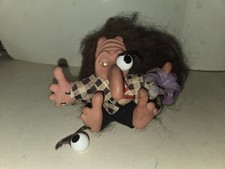 Rare Vintage GURU Troll Doll "TIP TOE THRU THE TULIPS WITH ME "- Broken Eye