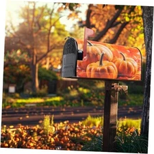 Fall Pumpkin Mailbox-Covers Style1-happy Fall Harvest- Orange Leaves Pumpkin