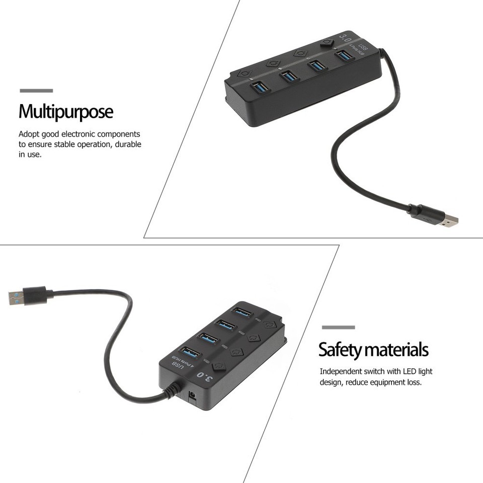 USB HUB Port Expander for Laptop Splitter Pc Extension with Plug | eBay ...