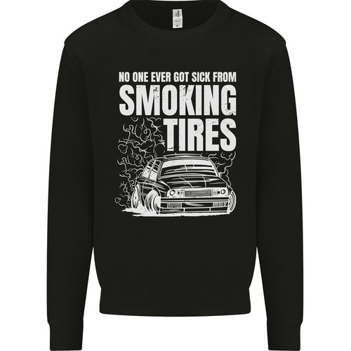 Burning Tires Car Drifting Kids Sweatshirt Jumper