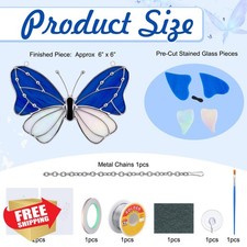 LemonRoad Stained Glass Kit, Garden Insect, Unfinished Pre Cut Crafts