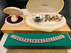 Antique jewelry lot  Art Deco sterling silver jewelry bracelet brooches Cameo