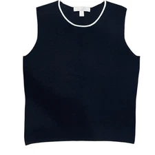 Vintage Belford Saks Fifth Avenue 90s Y2K Silk Blend Tank Womens M Top Black