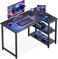 Coleshome Gaming Tisch, 100X70Cm Eckschreibtisch Mit Umkehrbarem Ablagefach