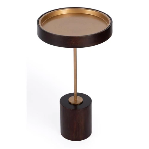 Butler Specialty Shen Gold & Brown  Pedestal Side Table - Picture 6 of 7