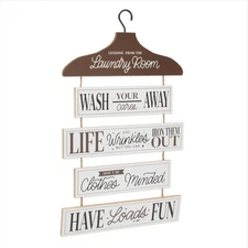 Home Wall Hanging Farmhouse Decor, Lesson from The Laundry Room Sign, 12x20"