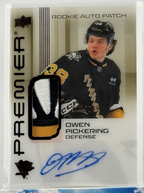 2024-25 Premier Hockey Owen Pickering RC Patch Auto #/249 Pittsburgh Penguins