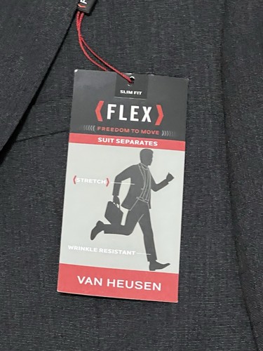 Van Heusen Men's Charcoal Flex Slim Fit Sport Coat/Blazer Size 36R NEW $220 - Picture 6 of 13