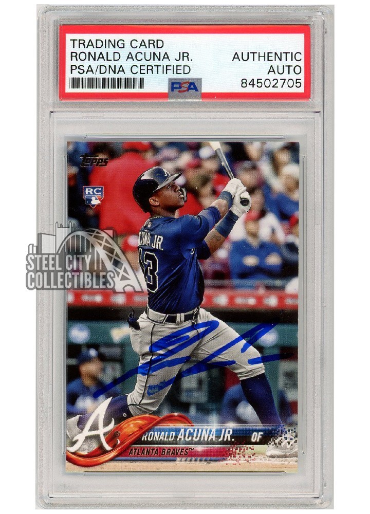 Ronald Acuna Jr 2018 Topps Update Autograph Rookie Card #US250 PSA/DNA (Smear)