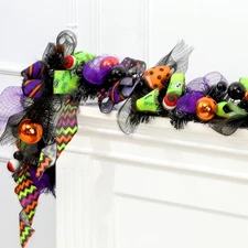 6 ft Halloween Garland Halloween Decoration Artificial Mixed Ball Ribbon Eye ...