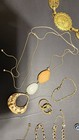 Vintage Gold Tone Fashion Jewelry Lot Necklaces Bracelets Pendants Mixed Wear — photo 9