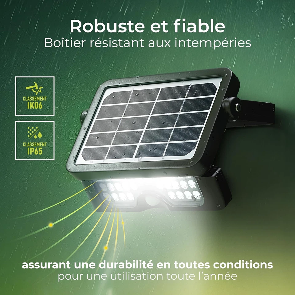 Proiettore LED per Esterni a Energia Solare Con Sensore Di Movimento PIR, Luce D - Immagine 3 di 4