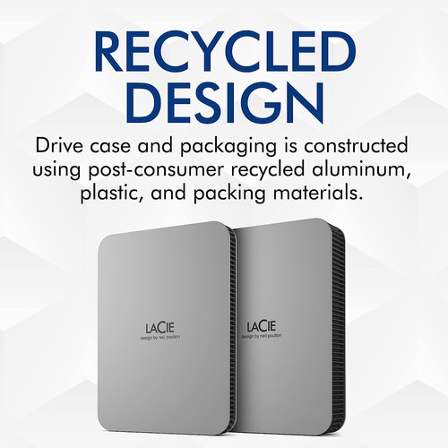 LaCie Mobile Drive, 5TB, External Hard Drive Portable - Moon Silver, USB-C 3.2, - 第 6/8 張圖片