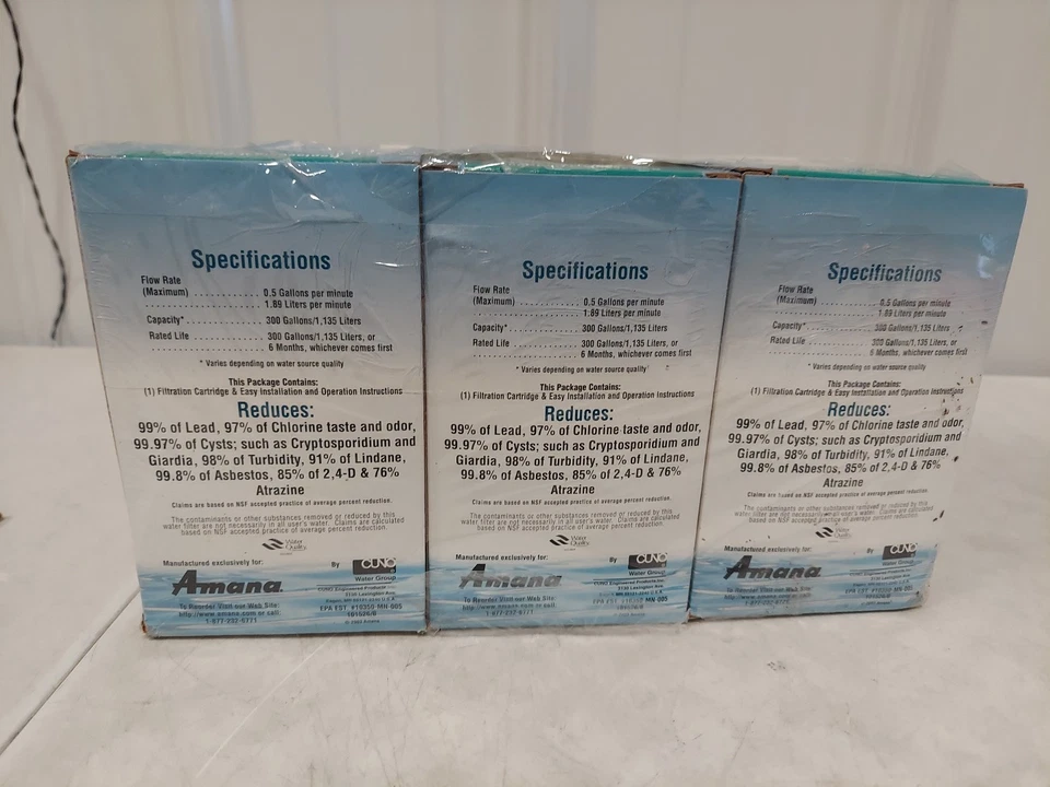 Amana Clean n Clear Refrigerator 3 pack Replacement Cartridge Filter Model WF401 - Image 3 of 4