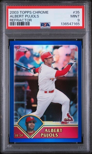 2003 Topps Chrome Albert Pujols Refractor /699 St Louis Cardinals 35 PSA 9