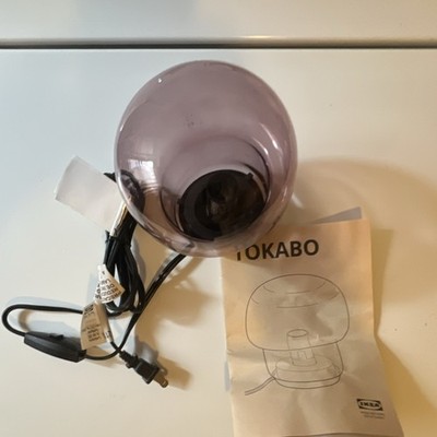 IKEA TOKABO Purple Glass Table Lamp E12 4.4W Modern Dome Shade 404.059.04