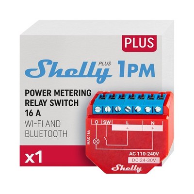 Shelly Plus 1PM | WiFi Smart Relay Switch with Power Metering | Home Automati...