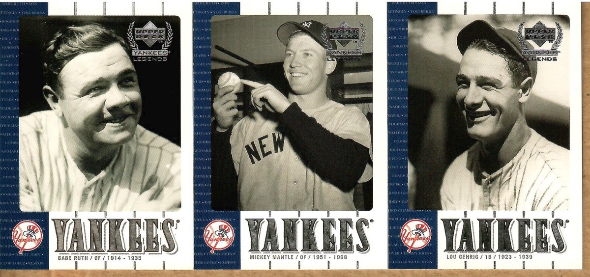 2000 UD YANKEES LEGENDS メモラビリア3枚組 2000 UPPER DECK YANKEES LEGENDS COMPLETE (90) CARD SET