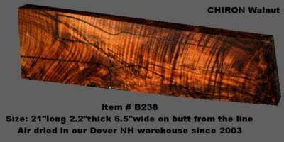 TURKISH WALNUT SHOTGUN GUN-STOCK BLANK (ITEM#B238) CHIRON WALNUT