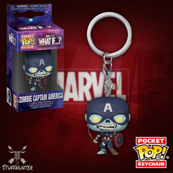 Funko Pop! Marvel What If...? Zombie Captain America - Pocket Keychain - Neu-image
