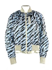 Sacai Luck Light Blue Zebra Striped Bomber Jacket Size 2