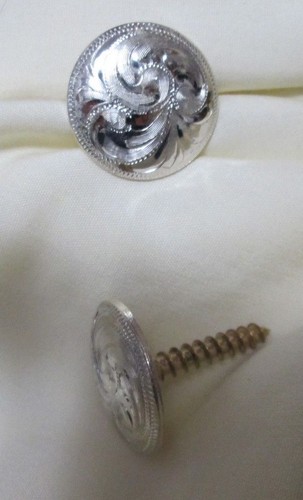 Runde Sterling Overlay 1"" Concho mit 1-1/4"" Holzschraube - Bild 2 von 2