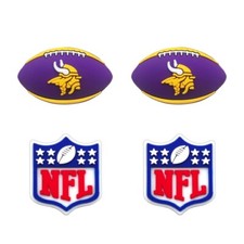 NFL Minnesota Vikings Football Team For Crocs Shoe Charms Jibbitz - 4 pieces