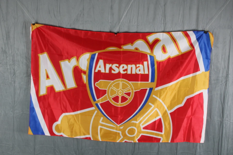 Bandera Arsenal Gunners - Doble logotipo - Bandera de una cara Foto 4 de 4
