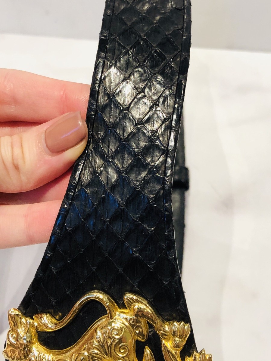 Judith Lieber/Amen Wardy snake skin belt JUDITH LEIBER SNAKESKIN BELT ETRUSCAN BUCKLE - RARE VINTAGE  main image 3