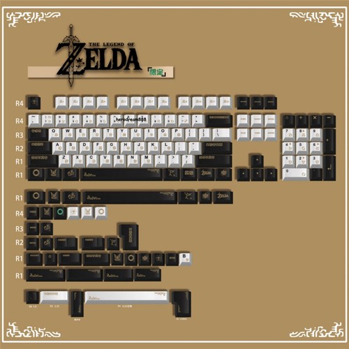 The Legend of Zelda Keycaps Cherry PBT Dye-sub 140 Keys for Cherry MX Keyboard - Picture 1 of 12