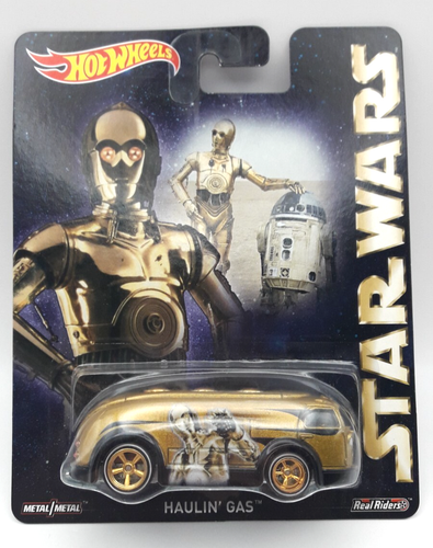 New 2015 Hot Wheels Pop Culture Star Wars Haulin Gas Gold Van w/ Real Riders - Picture 2 of 6