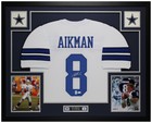 Troy Aikman Autographed and Framed White Cowboys Jersey JSA COA