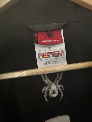 Spyder Black Insulated Full Zip Jacket Youth 14 - RARE MAMMOTH SKI TEAM - NWOT - Picture 3 of 5
