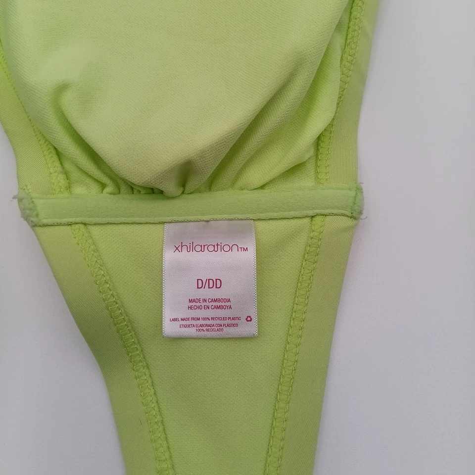 Top traje de baño Xhilaration sujetador para mujer D/DD verde de un hombro Foto 2 de 4