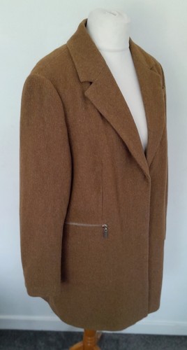 M&S COLLECTION - Wool Mix Mid Length CAMEL MIX Coat Size 18 - Picture 3 of 13